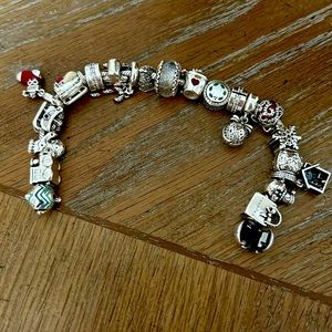 Pandora bracelet with All Christmas charms.